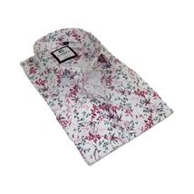 Men's Shirt By CASILA Turkey Cotton Blend Long Sleeves 501680-02 Red Floral image 5