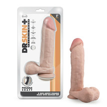 Dr. Skin Plus 9&quot; Thick Posable Dildo With Balls Vanilla - £34.27 GBP