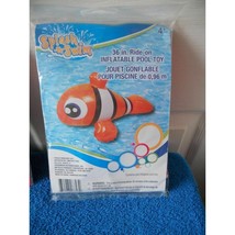 New Splash &amp; Swim  36&quot; Ride on Inflatable Pool Toy Beach  Clown Fish  NEW - £6.29 GBP
