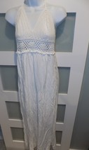 dani Collections White Crochet Among The Clouds Maxi Halter Dress Size M... - $33.30