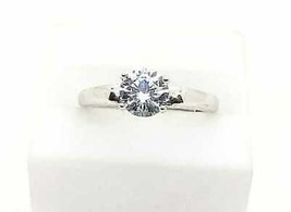 1Ct Round Moissanite Solitaire Engagement Ring 14k White Gold Plated - £40.11 GBP