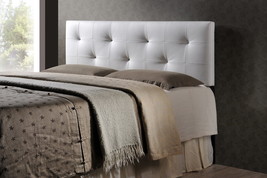 Tarelle Queen White Faux Leather Headboard w/Faux Crystal Buttons - $2,834.42 MXN