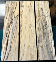 Three Thin, Kiln Dried, Sanded Spalted Curly Maple 12&quot; X 3&quot; X 1/4&quot; Lumber Wood T - $29.65