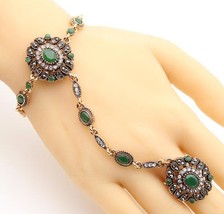 Vintage Turkish Adjust Bracelet Ring Jewelry Sets Women Antique Gold Color  Resi - £17.76 GBP