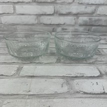 ARCOROC FRANCE Starburst Diamond Pattern Clear Glass 5” Bowls Set of 2 - $11.54