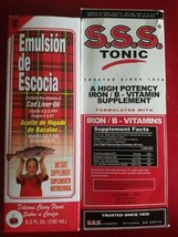 2 Pack S.S.S.Tonic Iron &amp; Emulsion De Escocia W/ Cod Liver Oil &amp; Vitamins A &amp;D - £39.56 GBP