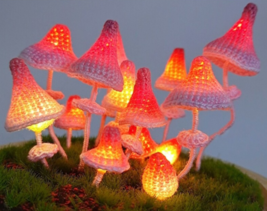 Creative knitted Mushroom Forest small night light, help sleep bedside light - £78.50 GBP
