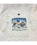 1994 Dallas Cowboys Looney Tunes Vintage Sweatshirt Size: Large NFL Foot... - £71.25 GBP