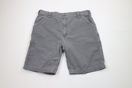 Vintage Carhartt Mens 40 Faded Spell Out Canvas Carpenter Shorts Gray Cotton - £43.14 GBP