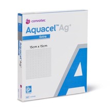 Aquacel AG+ Extra Silver Hydrofiber Wound Dressing 15cm x 15cm x 5 - $85.55