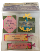 Miss Elizabeths Scrapbook Embellishments Small Set 4 Surprise Words Birt... - $5.99