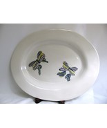 Large Handmade Porcelain Platter with Colored Clay Butterflies RKC015 - £79.95 GBP