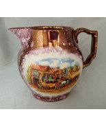 Vintage GRAY&#39;S POTTERY (England) Copper/Pink Lusterware DICKEN&#39;S DAYS Pi... - $14.60