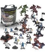 Liberty Imports Medieval Knights and Dragons Figures Playset  42 Plastic... - $33.99