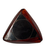 Brown Triangle Geometric Pattern Rootbeer Bakelite Coat Button 2&quot; - £17.15 GBP