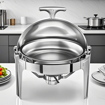 SOGA 4X 6L Stainless Steel Chafing Food Warmer Catering Dish Round Roll Top - $780.90