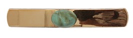 Caravan French Automatic Decorated Barrette, Turquoise Bead, Gold - £16.34 GBP