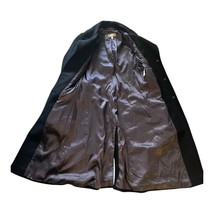 Vintage WE Black Wool Blend Belted Long Coat UK Size M Fitted Tailored Trench image 7