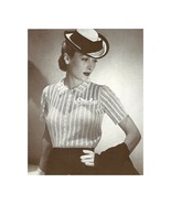 1940s Lacy Stripe See Through Suit Blouse Collar - Crochet pattern (PDF ... - £2.94 GBP