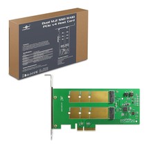 Vantec Dual M.2 SSD RAID PCIe x4 Host Card (UGT-M2PC300R), Green - $81.69