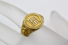 Vintage 21K Gold Chinese &quot;Fu&quot; Rich Wealthy Abundant Signet Ring Adjustable - £1,527.12 GBP
