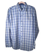 Tasso Elba Men&#39;s Blue Plaid Long Sleeve Button Down Cotton Shirt Sz XL (... - £18.61 GBP