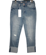 Seven7 High Rise Slim Straight Women&#39;s Blue Jeans Size 4 Medium Wash NEW - £21.51 GBP
