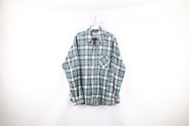 Vintage 70s Streetwear Mens Large Distressed Collared Flannel Button Shirt Plaid - £31.34 GBP