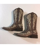 Corral Teens Crater Bone Embroidered Western Boots ~ Square Toe A2980 ~ ... - £83.71 GBP