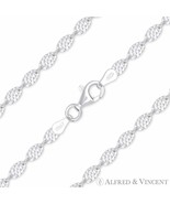 3mm Cactus Link Textured Flat Link Italian Chain Anklet in .925 Sterling... - €15,73 EUR+