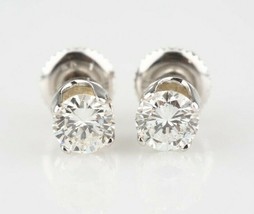 Magnifique 0.94 CT Rond Diamant Solitaire Earrings IN 14k or Blanc G SI1 - $2,732.33