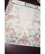 Floral Pink Roses Table Runner, 16x54 Cream - New[10a] - €20,26 EUR