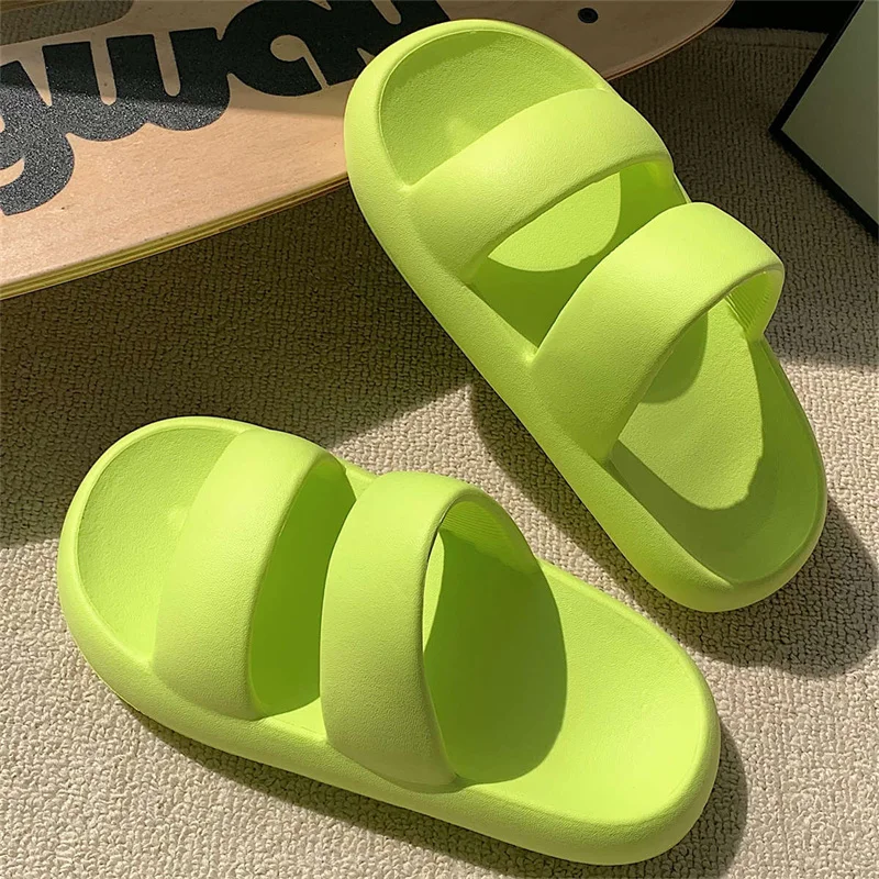 Women Fashion Slippers Indoor Outdoor Platform Shoes Ladies Summer Slides Green  - $52.08