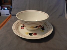 Vintage Pottery Bowl and Plate from IP Inc, Erwin, Tennessee Leaves Patt... - $75.00