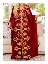 Moroccan Farasha Kaftan Abaya Islamic Long Gown Caftan Long Dress Velvet Dubai - £80.11 GBP