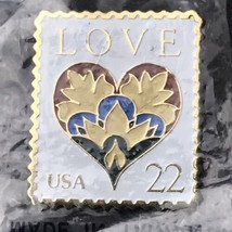 Love Stamp Pin United States Post Office 22 Cent in Original Package Enamel - £7.86 GBP