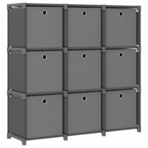 9-Cube Display Shelf with Boxes Grey 103x30x107.5 cm Fabric - £43.42 GBP