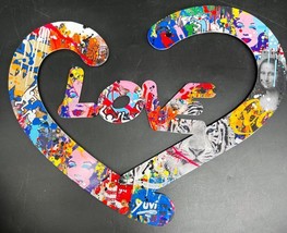 Yuvi Love Cuore Mini Scultura Limitata Metallo Scultura Graffiti Art - £626.83 GBP