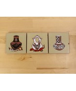 Lot of 3 Cleo Teissedre Ceramic Tiles Southwestern Pottery 4&quot;x4&quot; Coaster... - $357.88 MXN