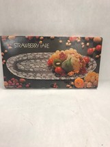 MIKASA Strawberry Canape tray 16 inch clear embossed glass serving dinin... - $87.11