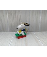 Whitmans Snoopy on Sled wearing scarf Christmas Tree Ornament - £4.72 GBP