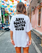 Anti Social Wives Club Graphic Tee T-Shirt for Wife Women Mother Wedding... - $22.99