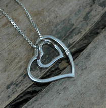Heart necklace, sterling silver heart, silver heart, filigree heart pendant (P93 - £16.02 GBP