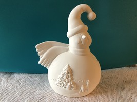 S2 - Snowman with Winter Scene Belly Ceramic Bisque Ready-to-Paint, You ... - £5.90 GBP
