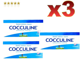 3 PACK Boiron Cocculine for travel and motion sickness x30 tablets - $29.99