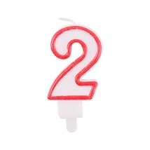 Number 2 Birthday Candle 3D Number Happy Birthday Cake Candles for Birth... - $19.86