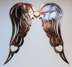 Heart Wings Metal Wall Décor Copper/Bronze Plated measures approx. 24&quot; x... - £52.29 GBP