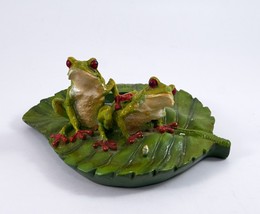 Airflora 02 Airplanters Nature Scenes 2 Tree Frog Figurines on a Lily Pad - £19.76 GBP