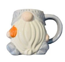 New Royal Norfolk Fall Gnome Ceramic Mug Gray With Pumpkin 12 Oz. - £13.68 GBP