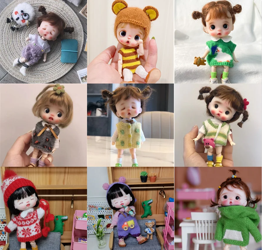 DIY customization OB11 doll  1/8 BJD dolls with polymer clay head - £58.06 GBP+